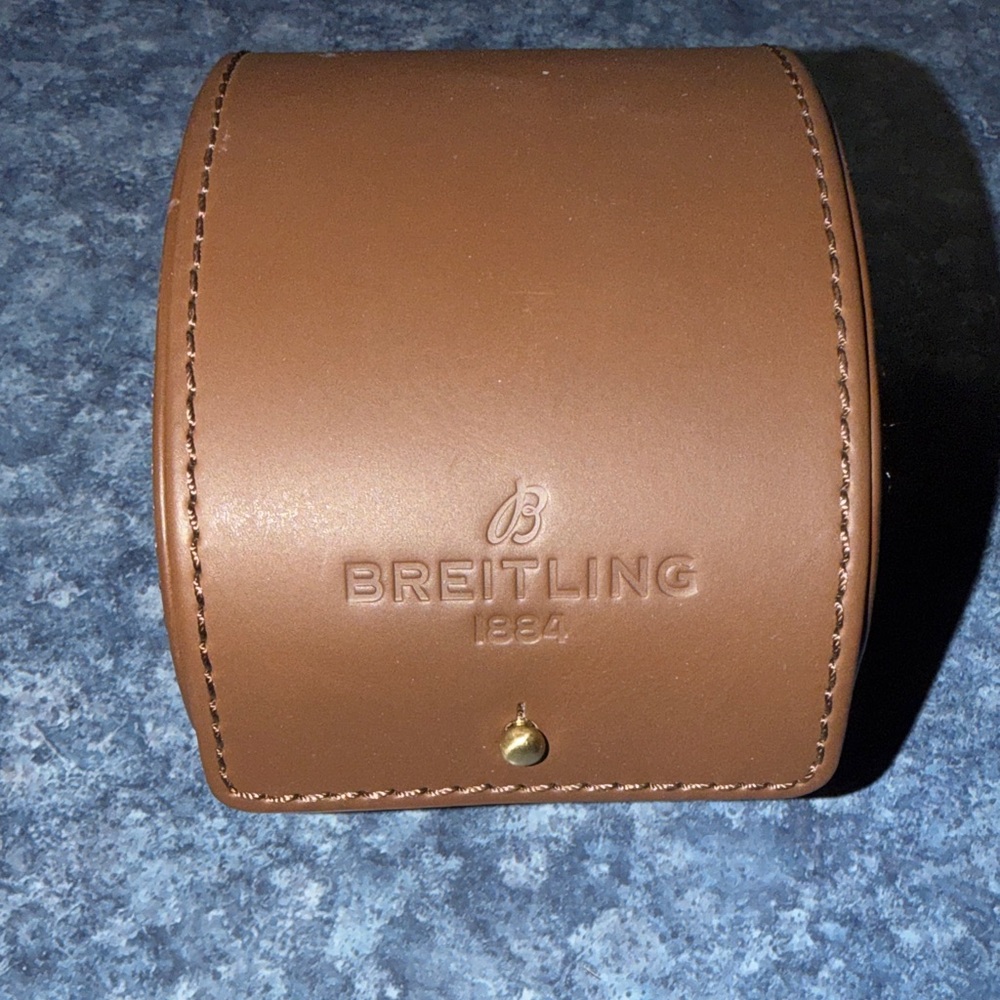 Breitling Tan Leather Watch Case rare luxury wrist